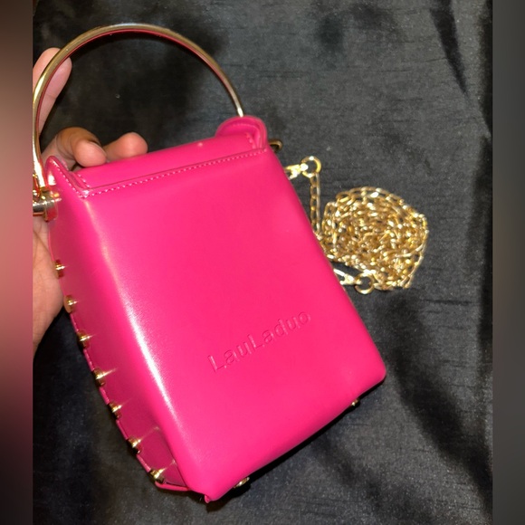 Small Pink and Gold Statement Purse - Picture 3 of 3